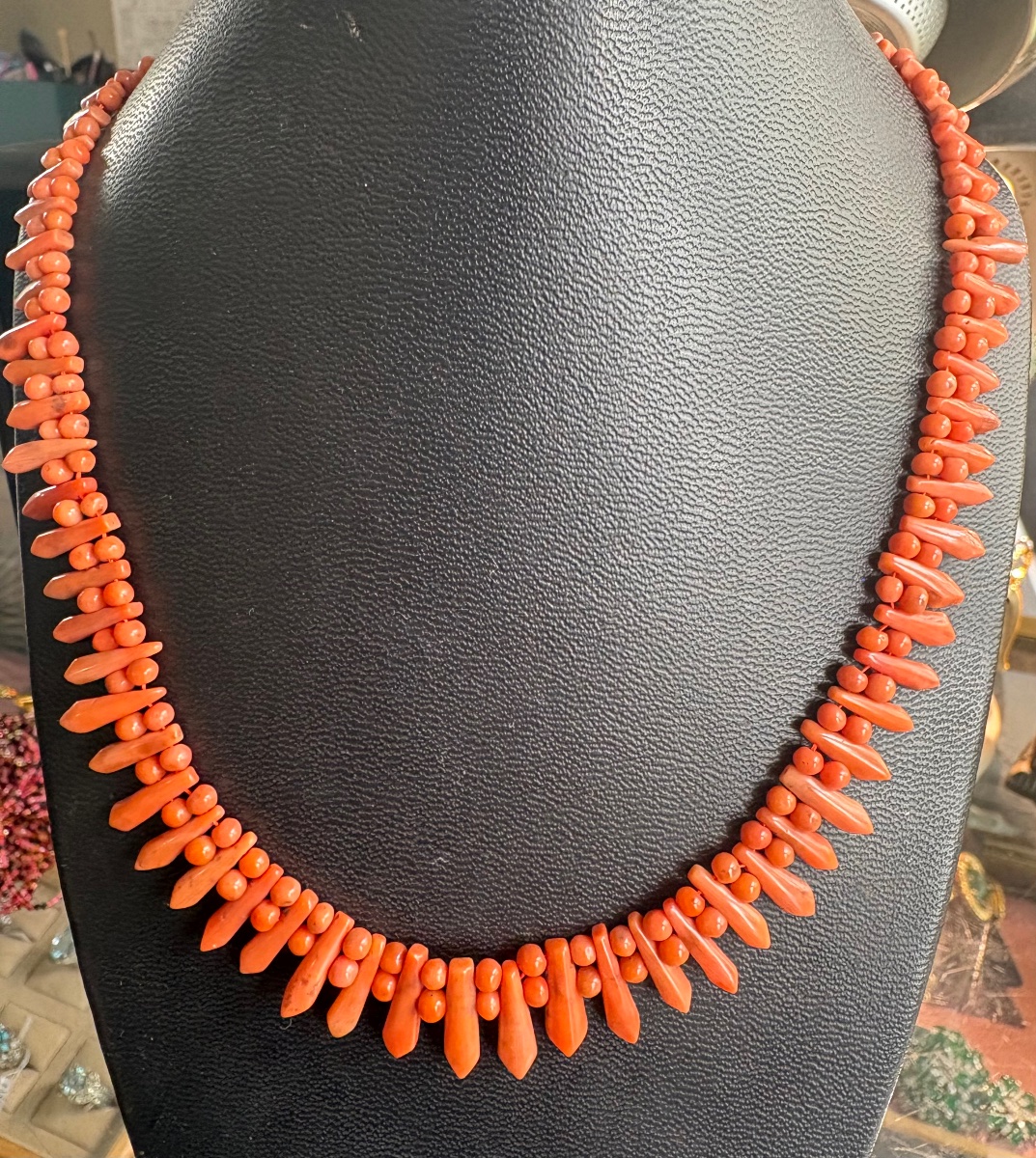 Collier corail ancien -photo-4