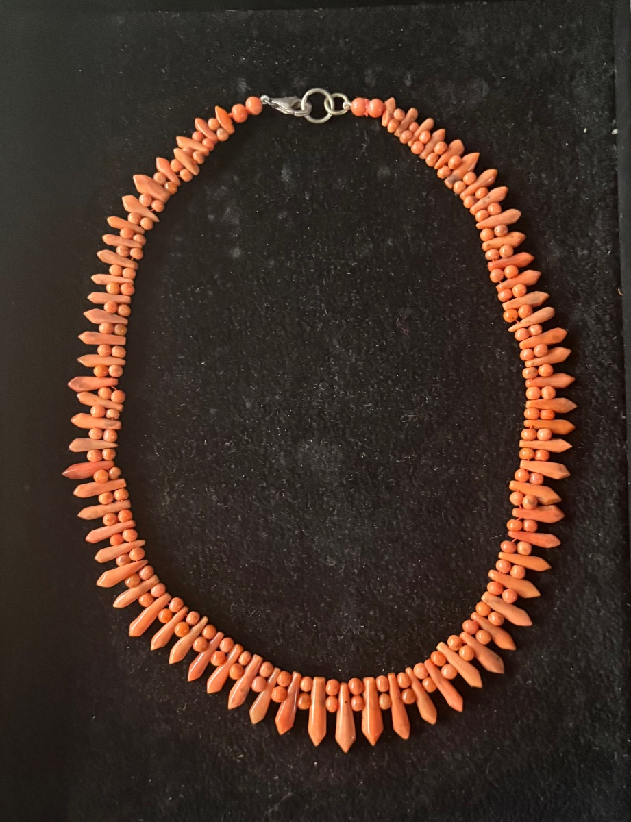 Collier corail ancien -photo-2