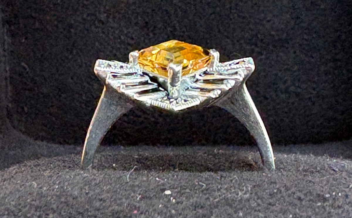 Bague argent citrine « art déco »-photo-2