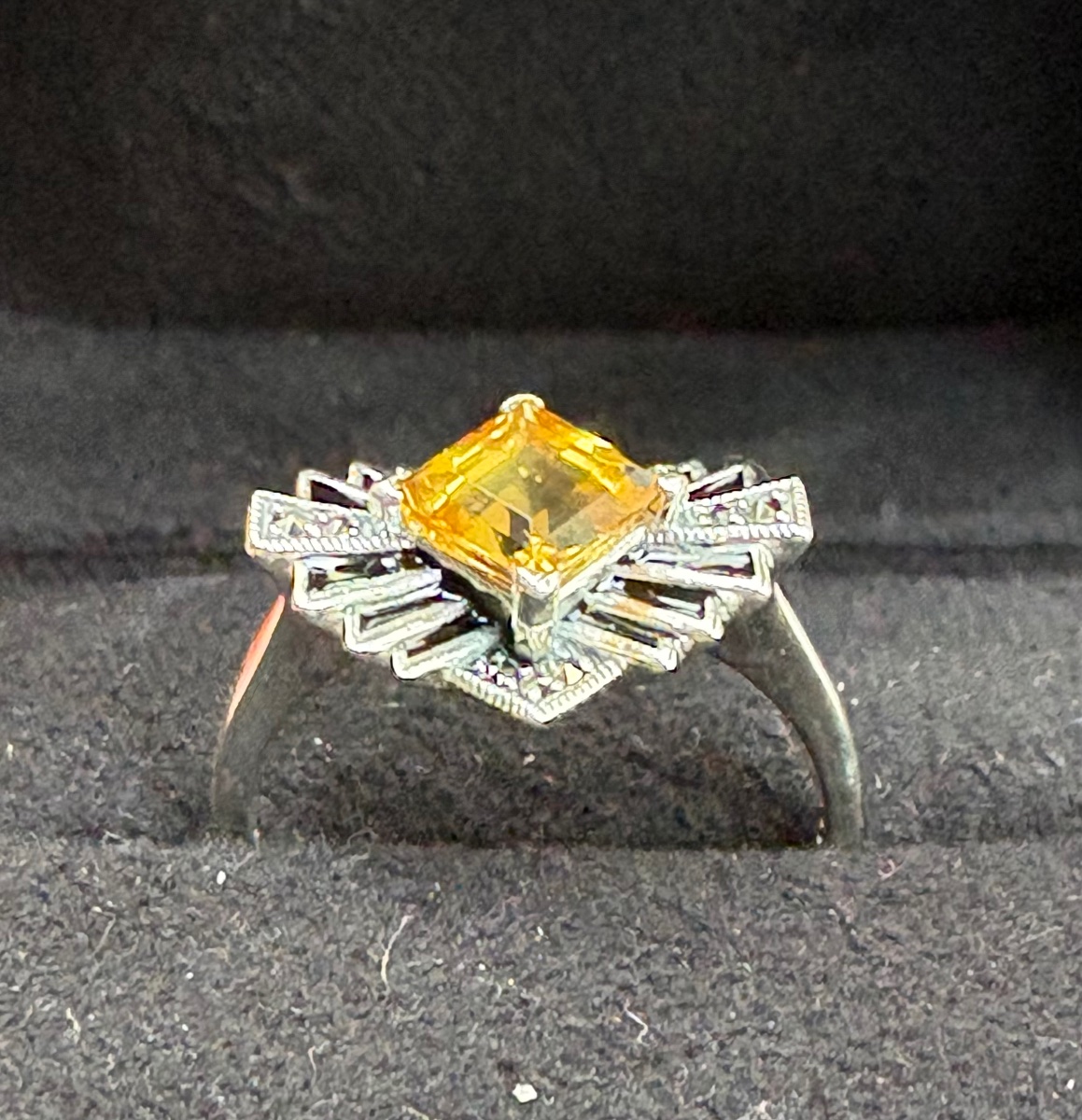 Bague argent citrine « art déco »-photo-3