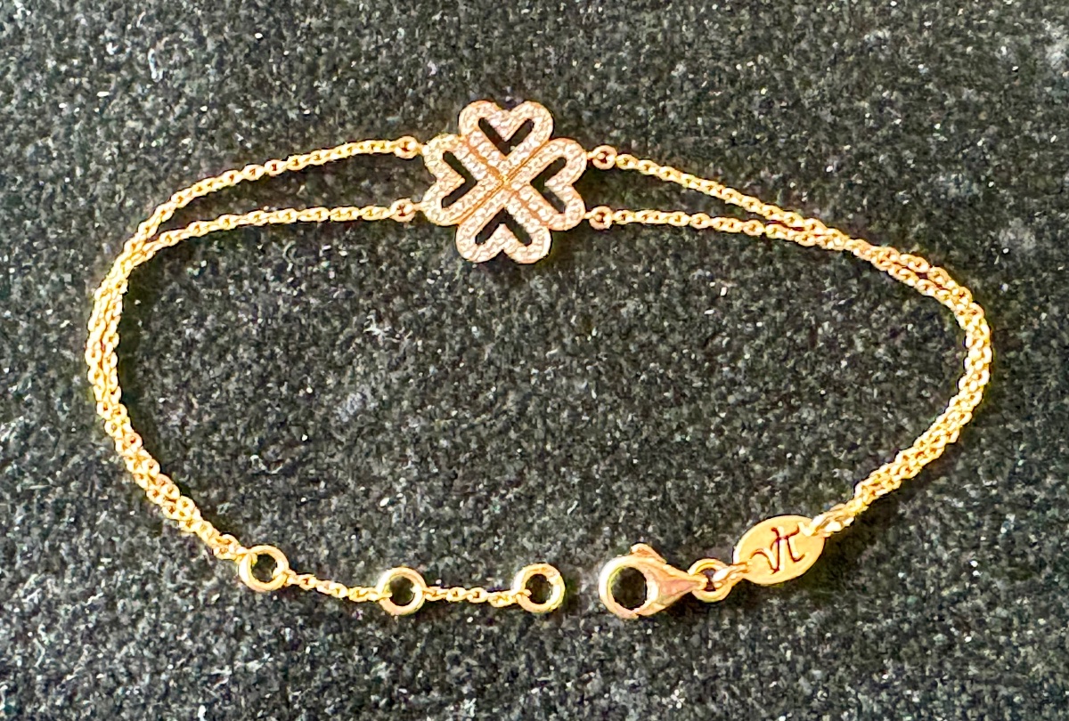 Bracelet trèfle or diamants -photo-4