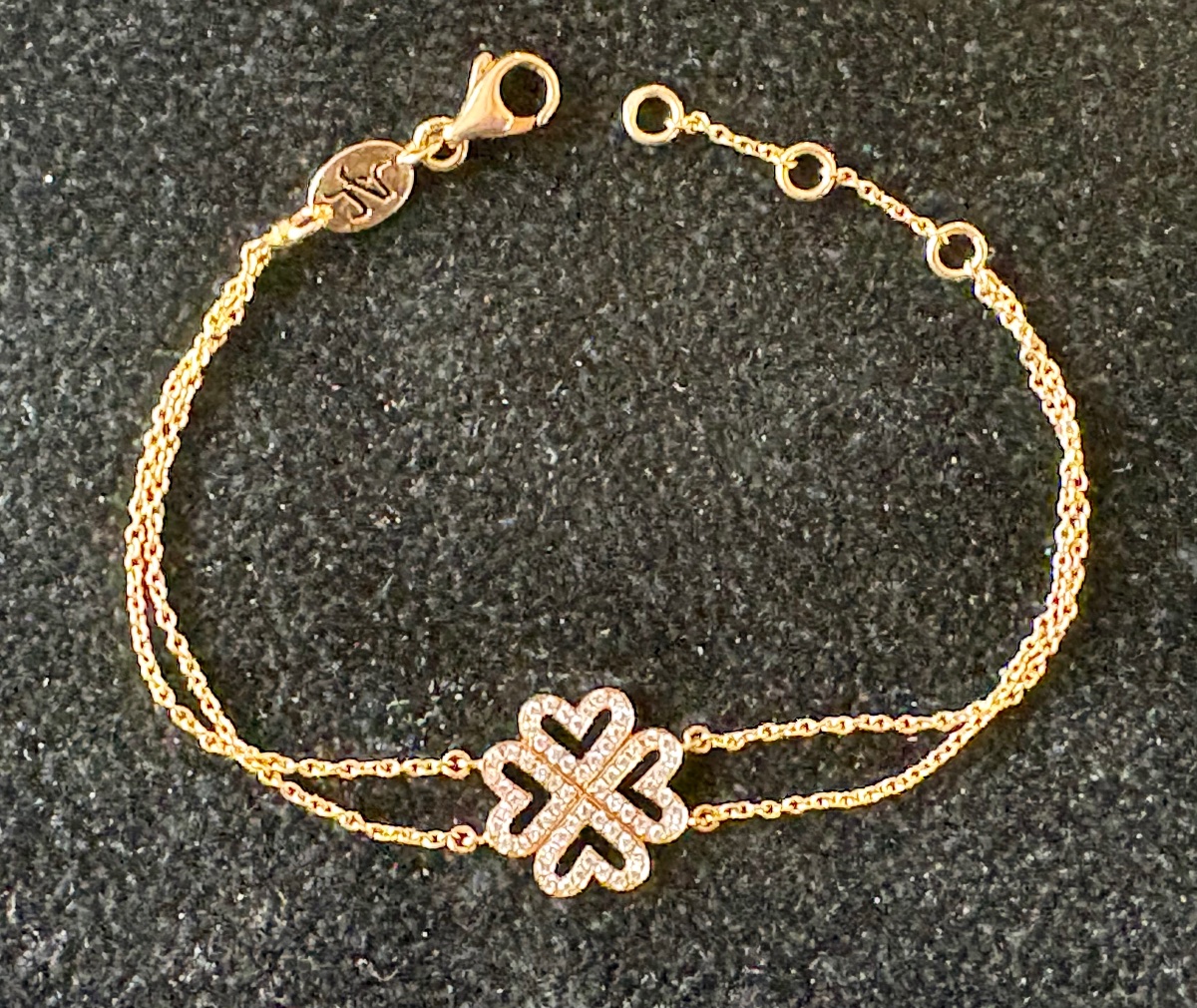 Gold Diamond Clover Bracelet -photo-5