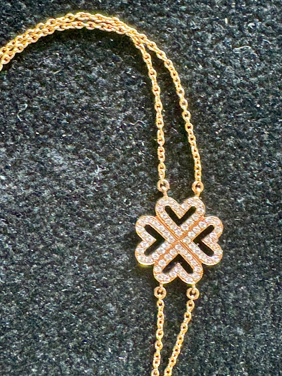 Gold Diamond Clover Bracelet -photo-7