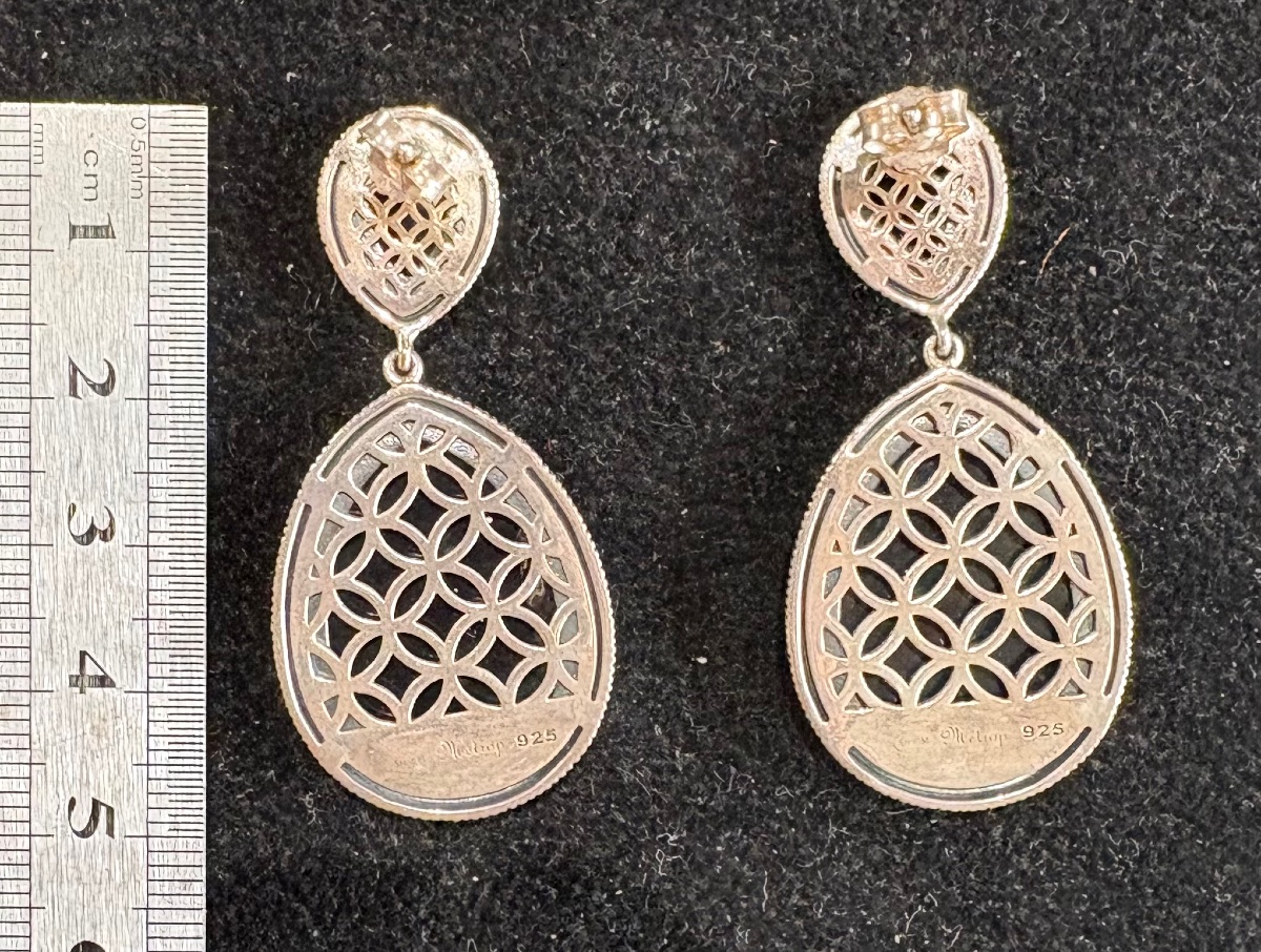 Boucles d’oreilles argent ormeau vert cristal de roche-photo-1