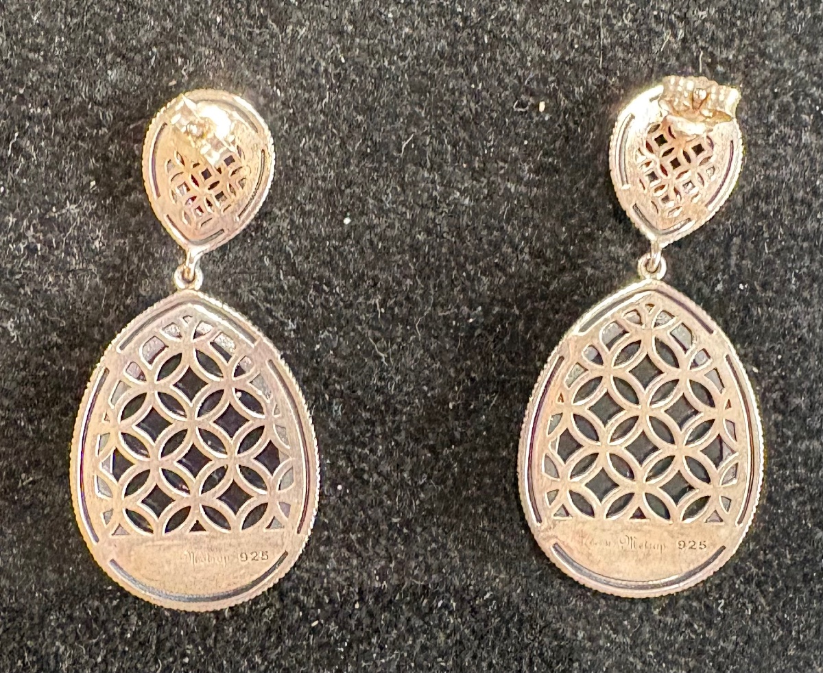 Boucles d’oreilles argent ormeau vert cristal de roche-photo-3