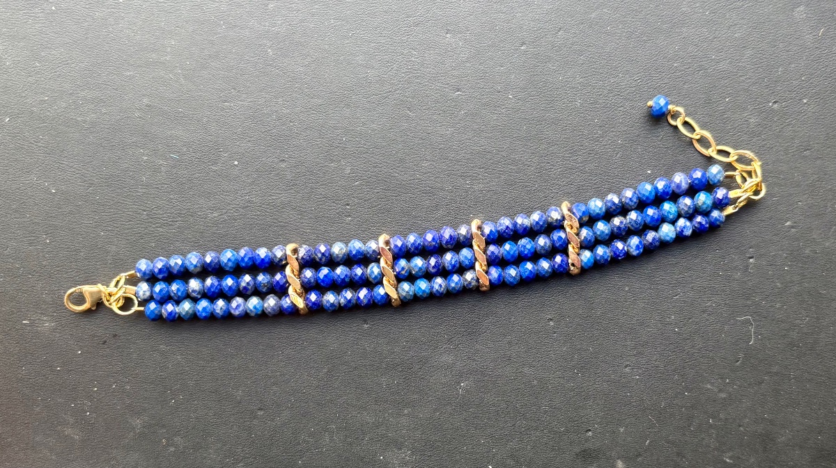 Lapis Lazuli Vermeil Bracelet-photo-3