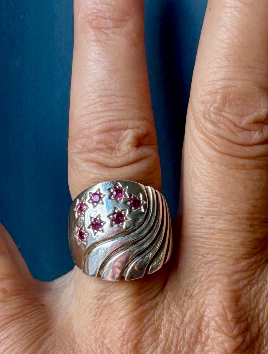 Bague argent rubis 