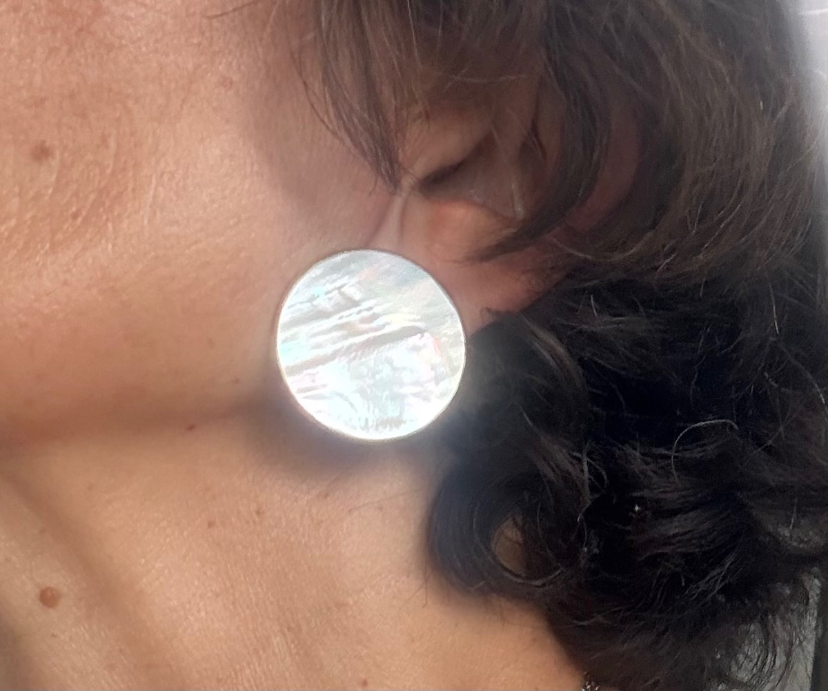 Mother-of-pearl And Vermeil Earrings -photo-4