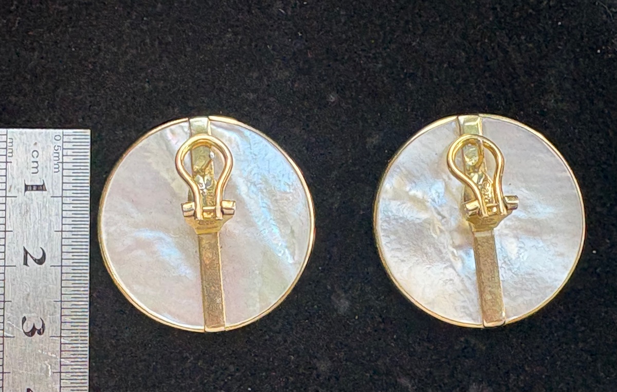 Mother-of-pearl And Vermeil Earrings -photo-1