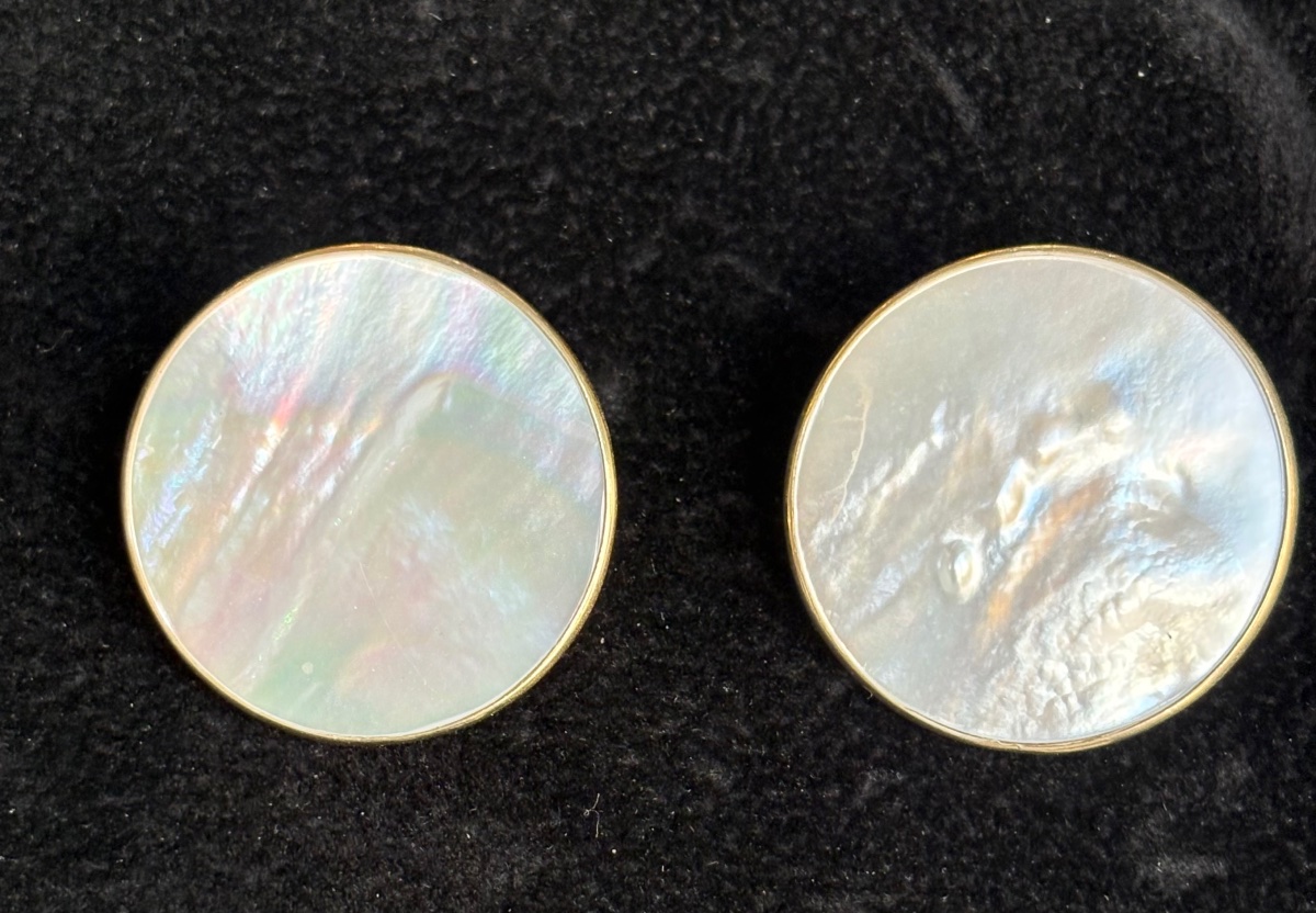 Mother-of-pearl And Vermeil Earrings -photo-3