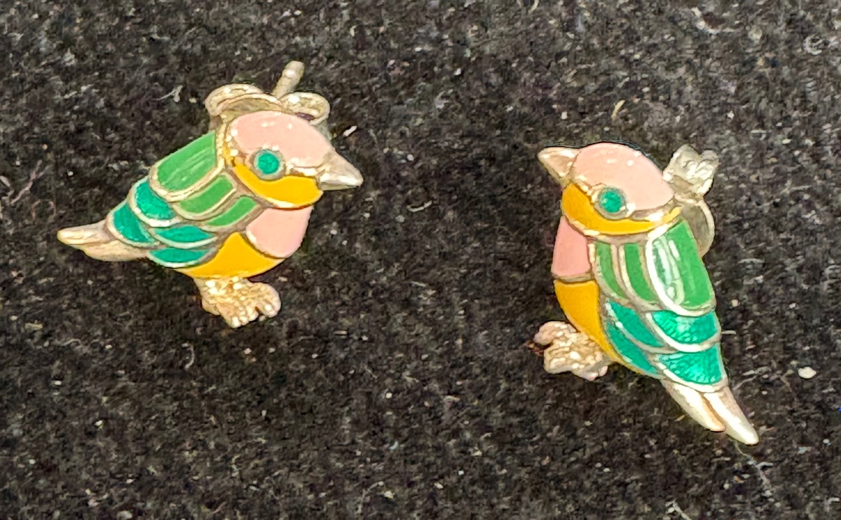 Silver Enamel Earrings -photo-2