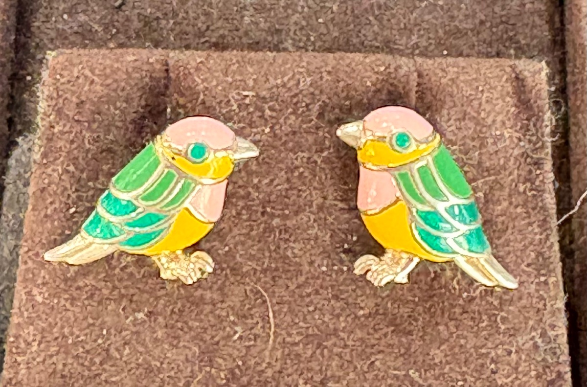Silver Enamel Earrings -photo-2