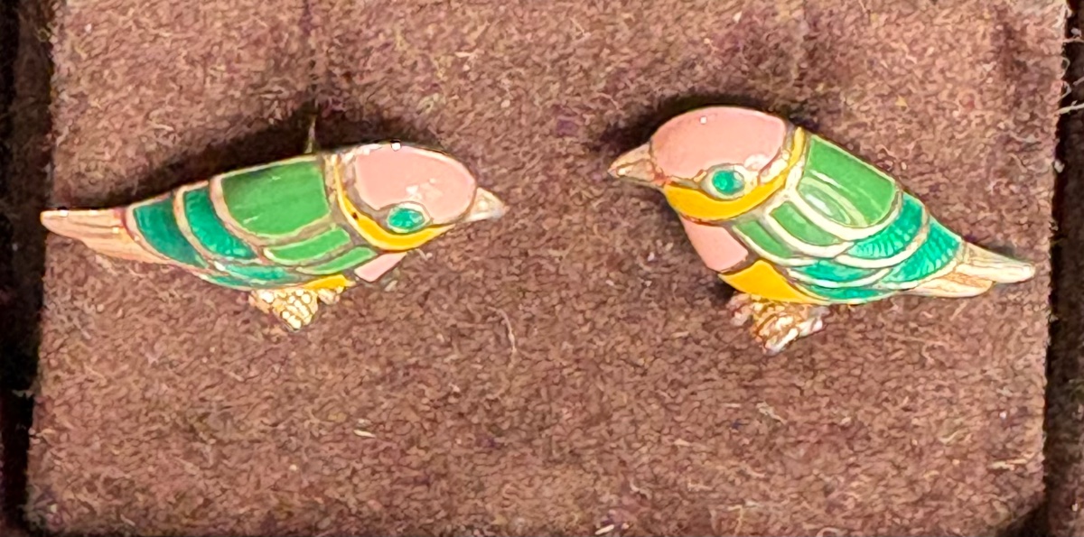 Silver Enamel Earrings -photo-3