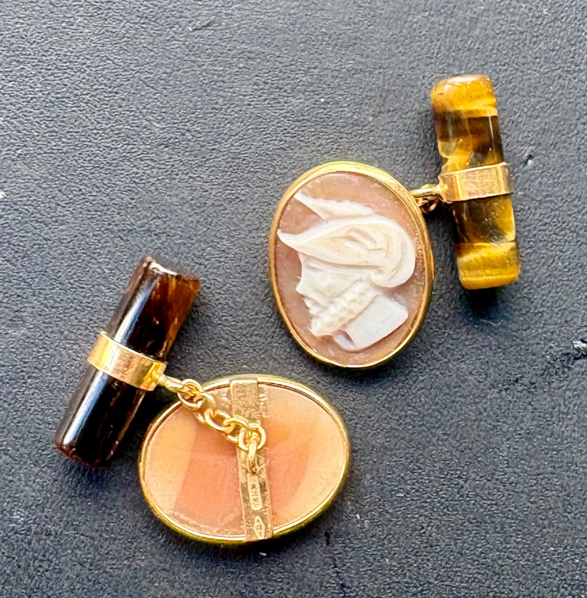 Gold Cameo Cufflinks -photo-4
