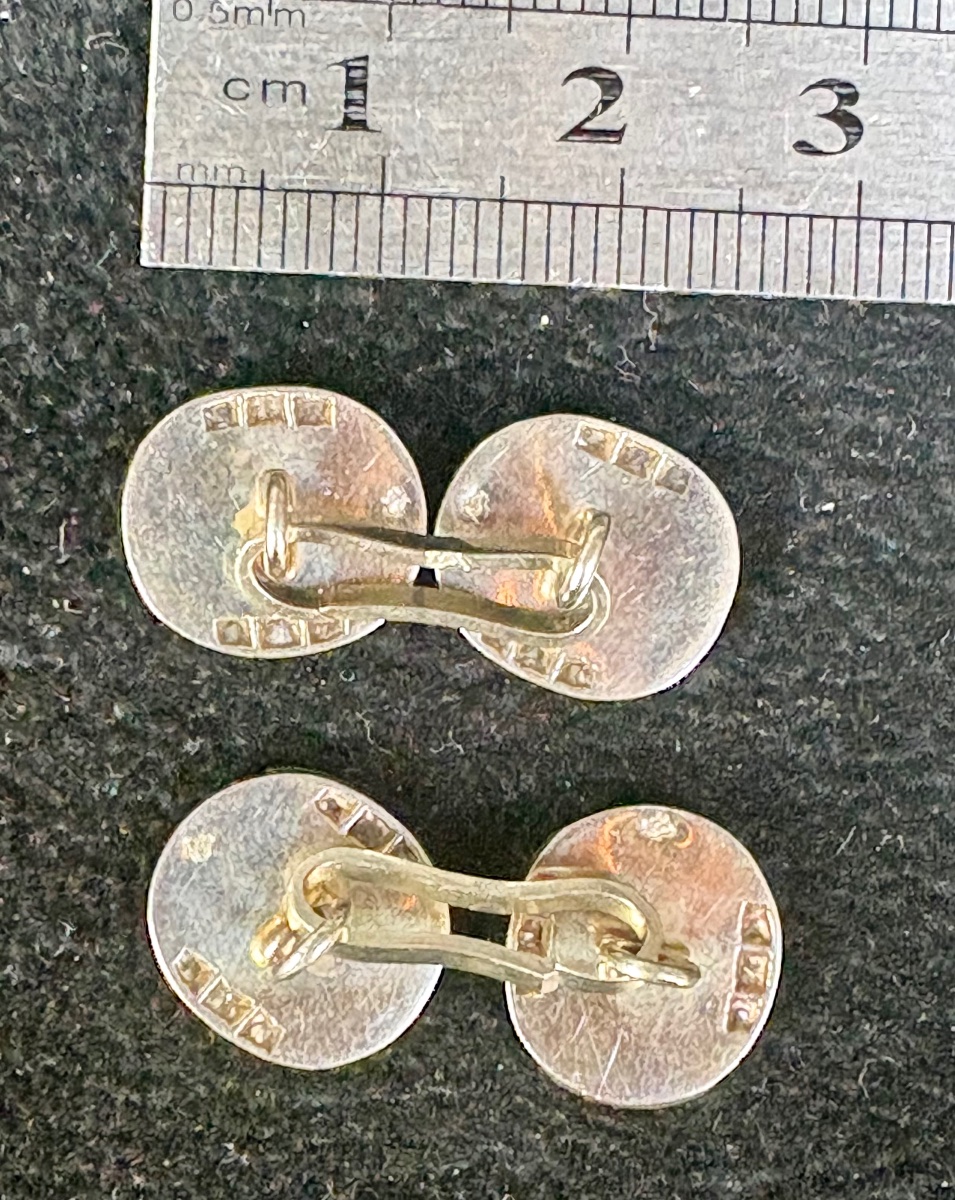 Boutons de manchettes or/platine ,onyx,diamants-photo-1