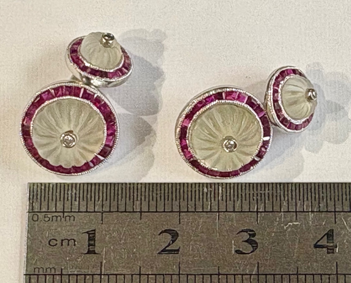 Cufflings Gold Rubis Rock Cristal Diamonds-photo-2