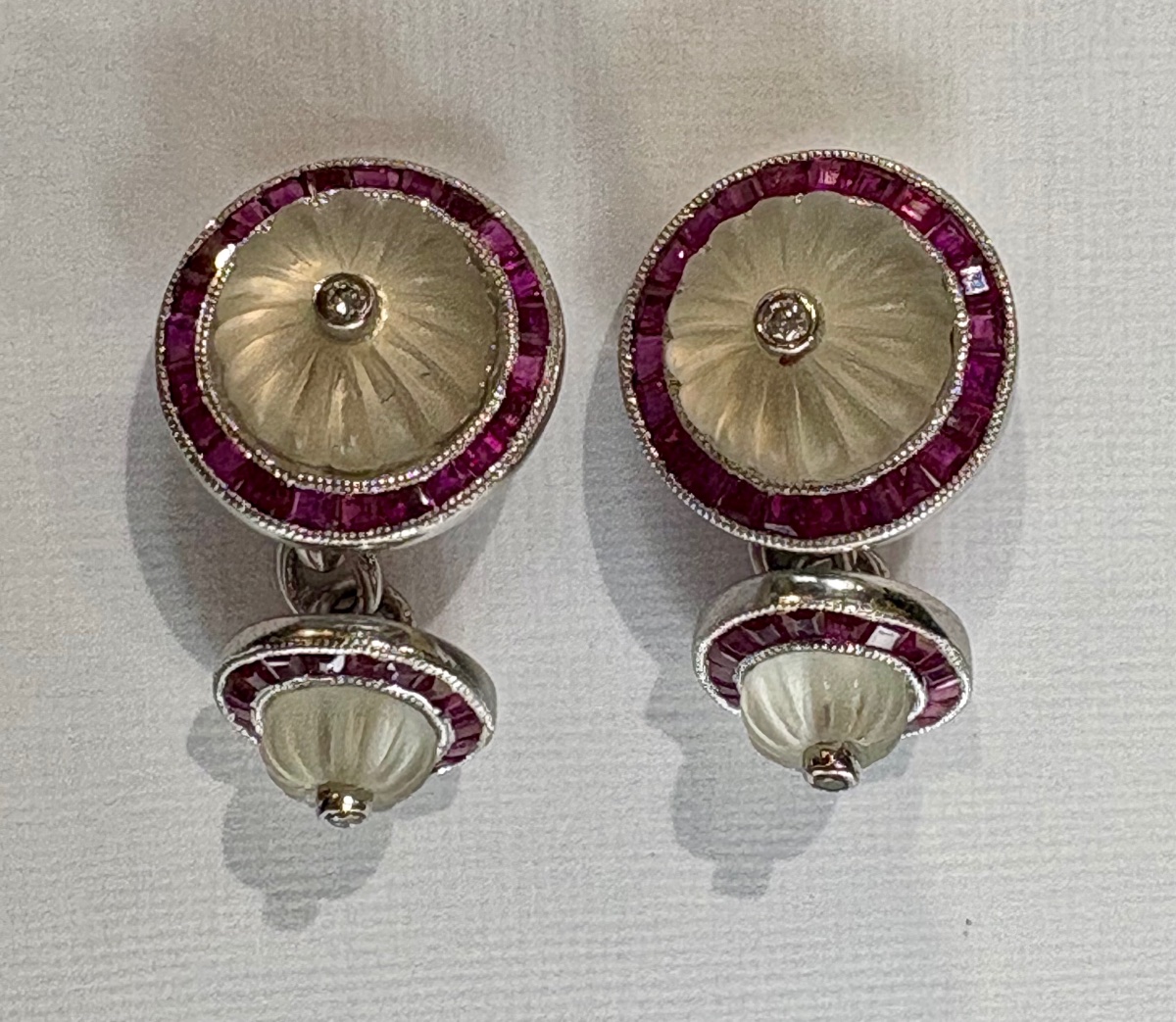 Cufflings Gold Rubis Rock Cristal Diamonds-photo-4