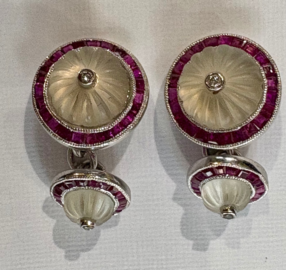 Cufflings Gold Rubis Rock Cristal Diamonds-photo-6