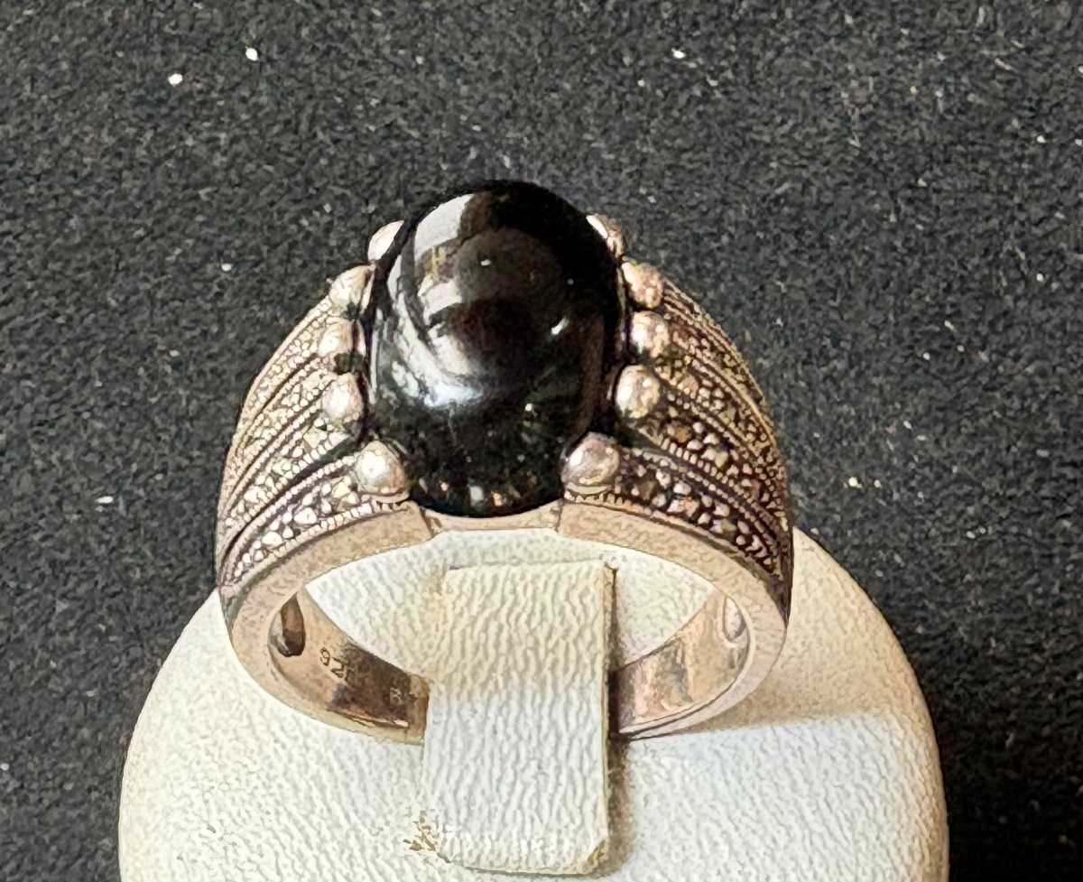 Bague argent onyx marcassites-photo-3