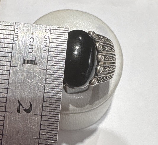 Bague argent onyx marcassites-photo-5