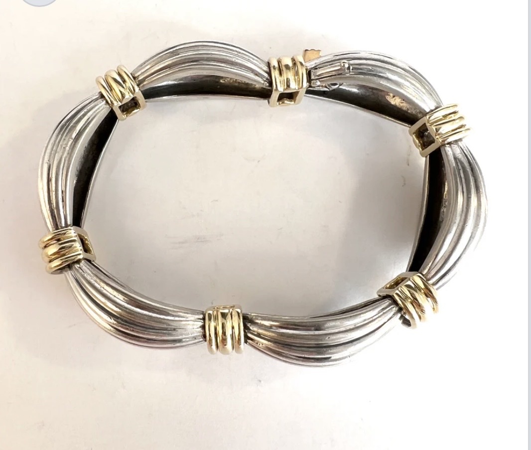 Bracelet argent et or  , attribué à OJ Perrin Paris 