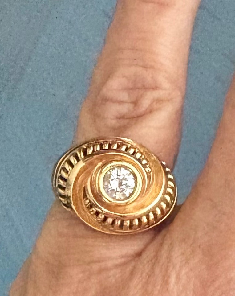 Antic Gold Diamond Ring-photo-2