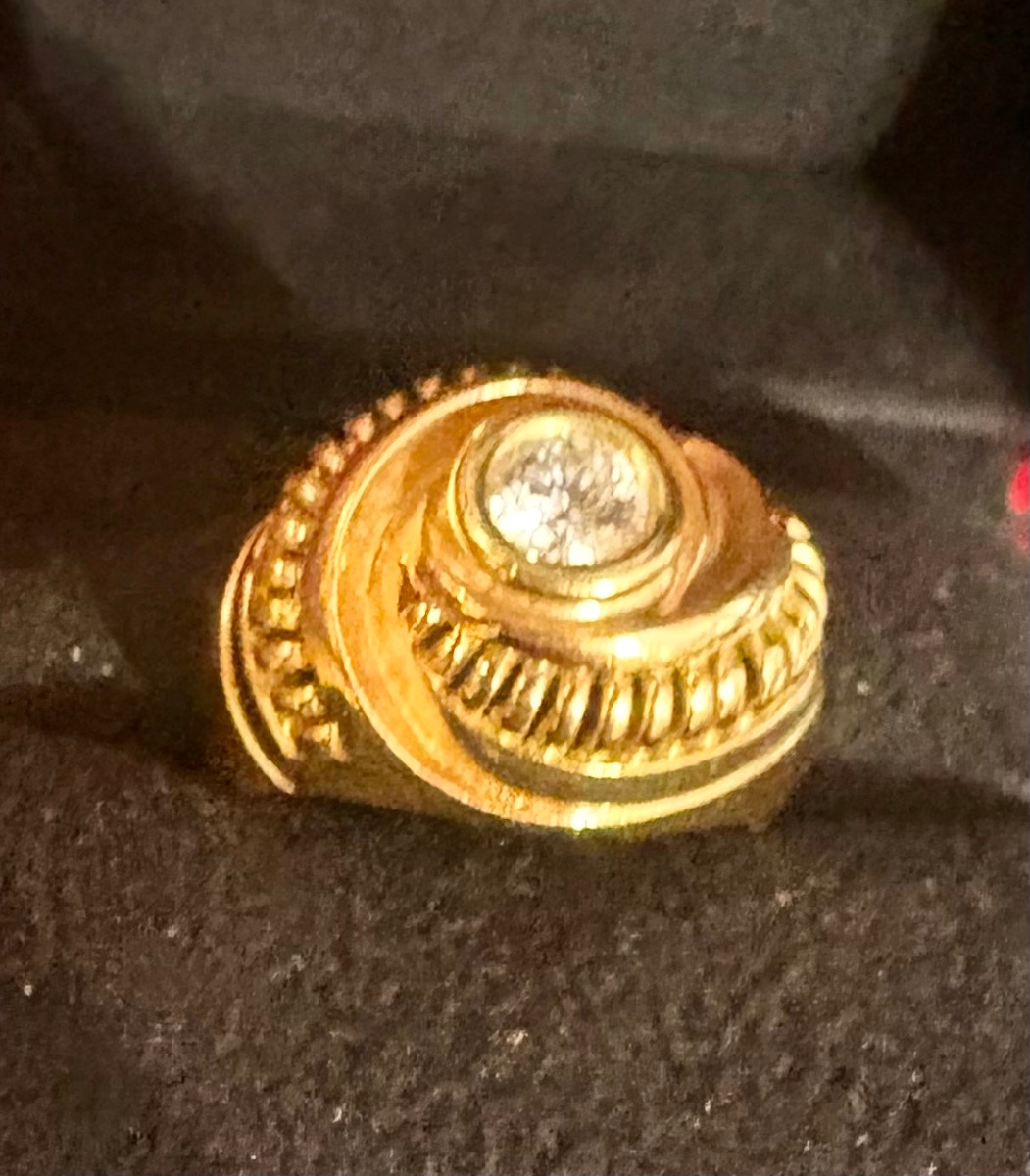 Antic Gold Diamond Ring-photo-5
