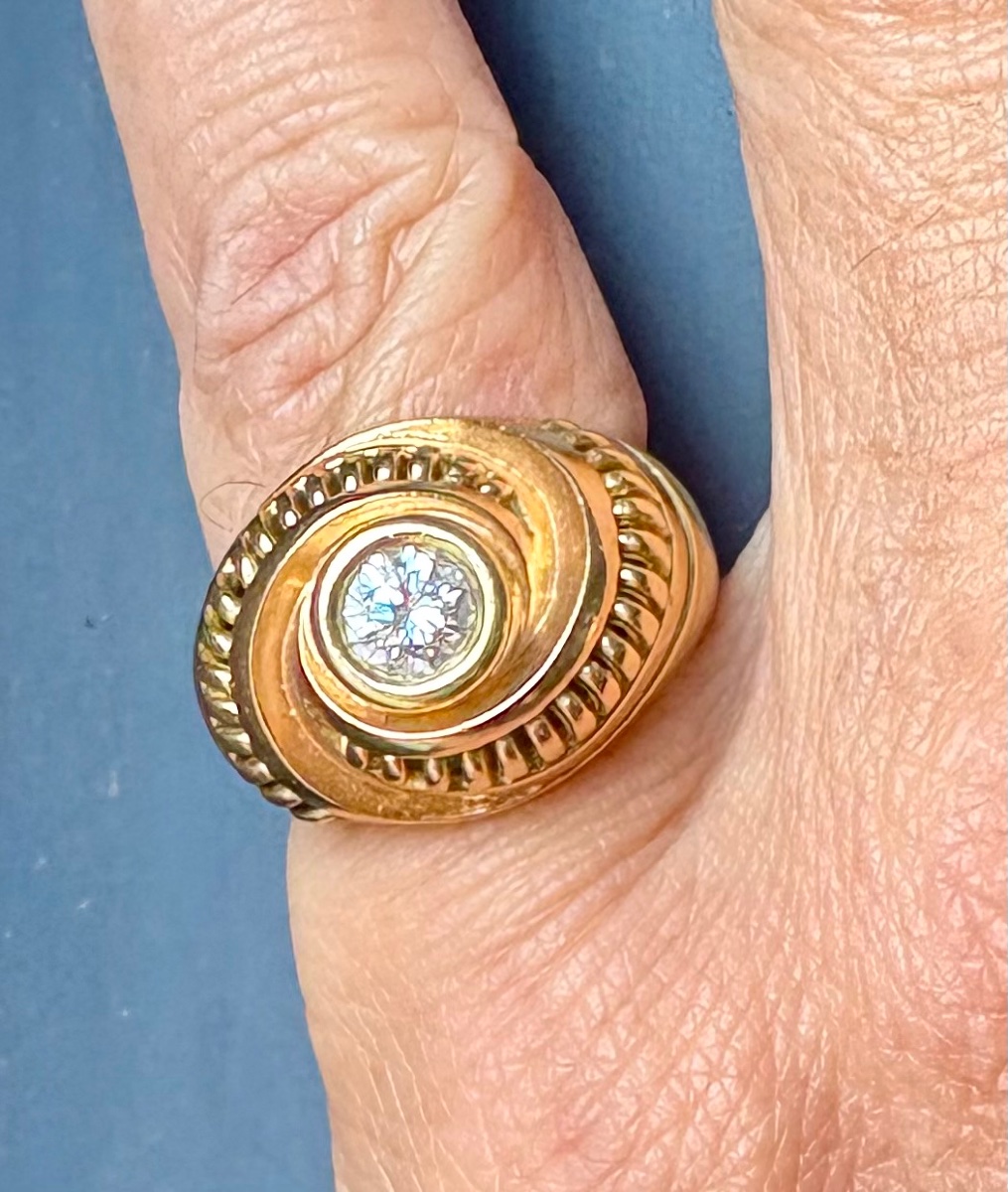 Antic Gold Diamond Ring-photo-7