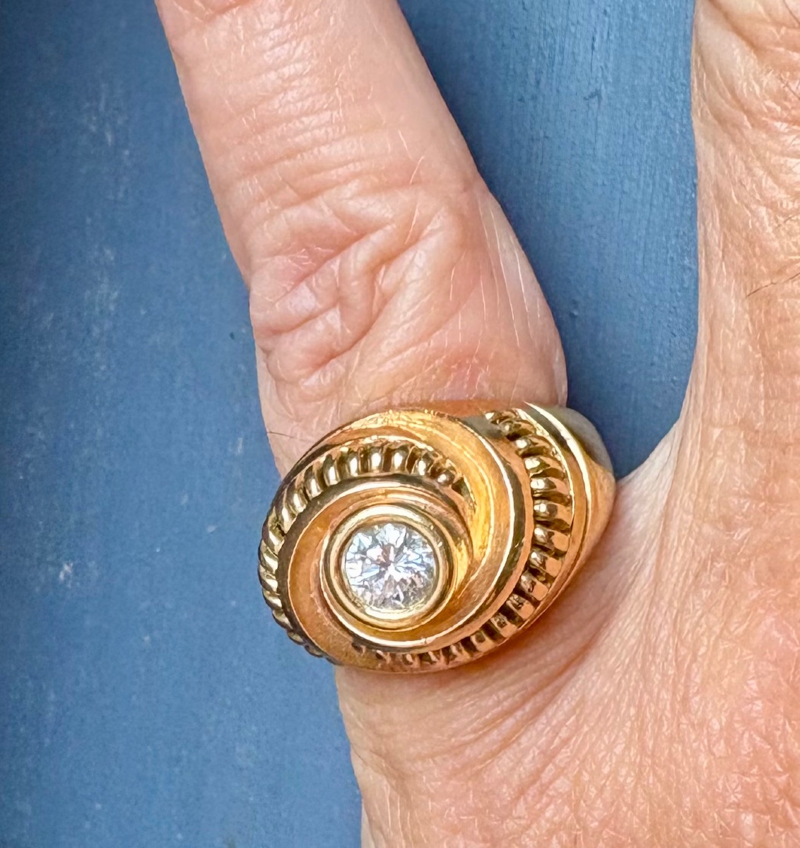Antic Gold Diamond Ring-photo-8