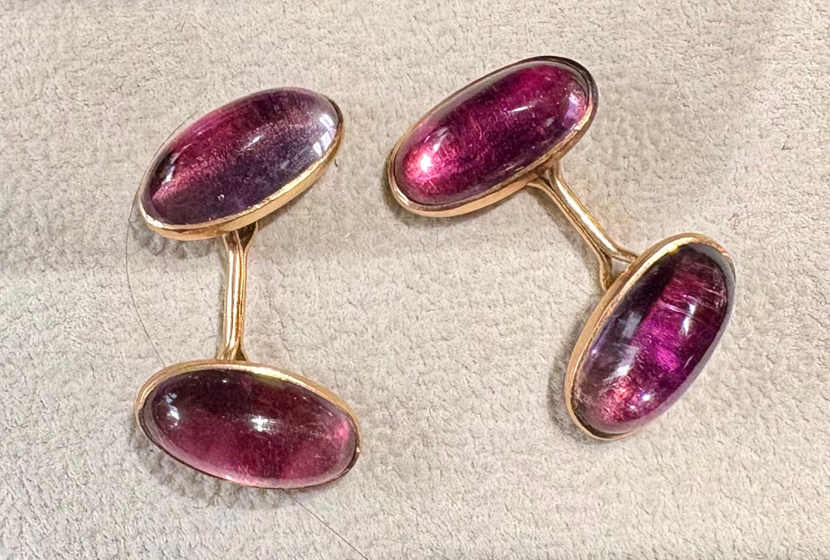 Gold And Amethyst Cufflinks-photo-2