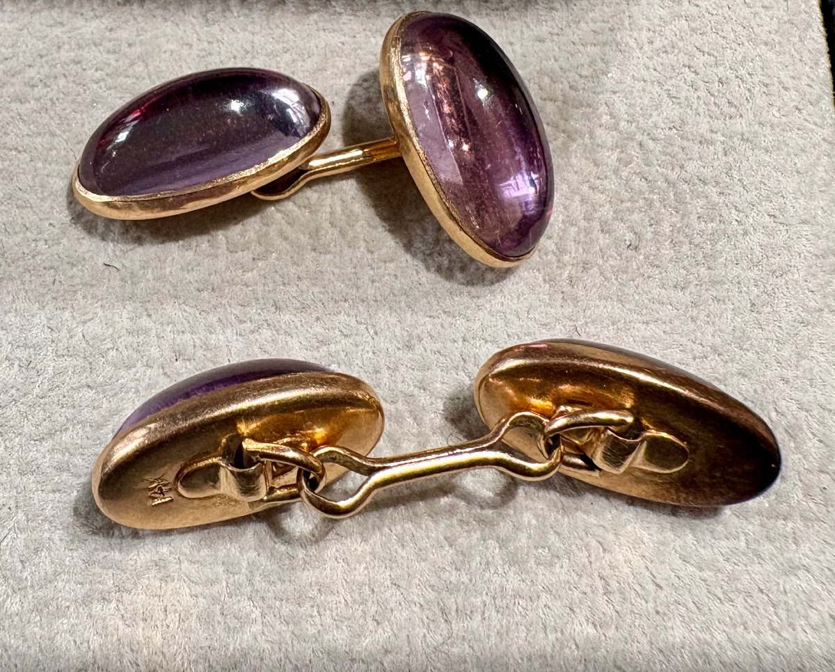 Gold And Amethyst Cufflinks-photo-1