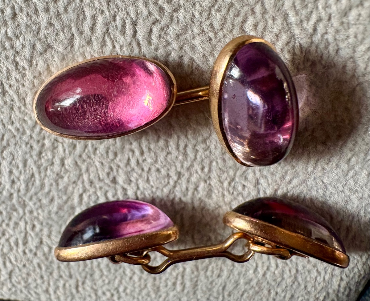Gold And Amethyst Cufflinks