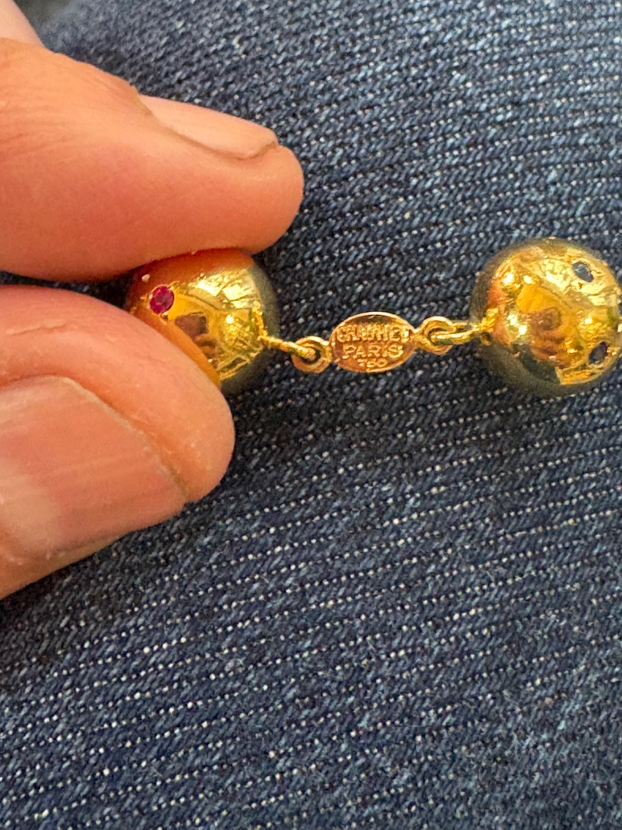 Boutons de manchettes ‘CHAUMET.’ Or 18cts-photo-1