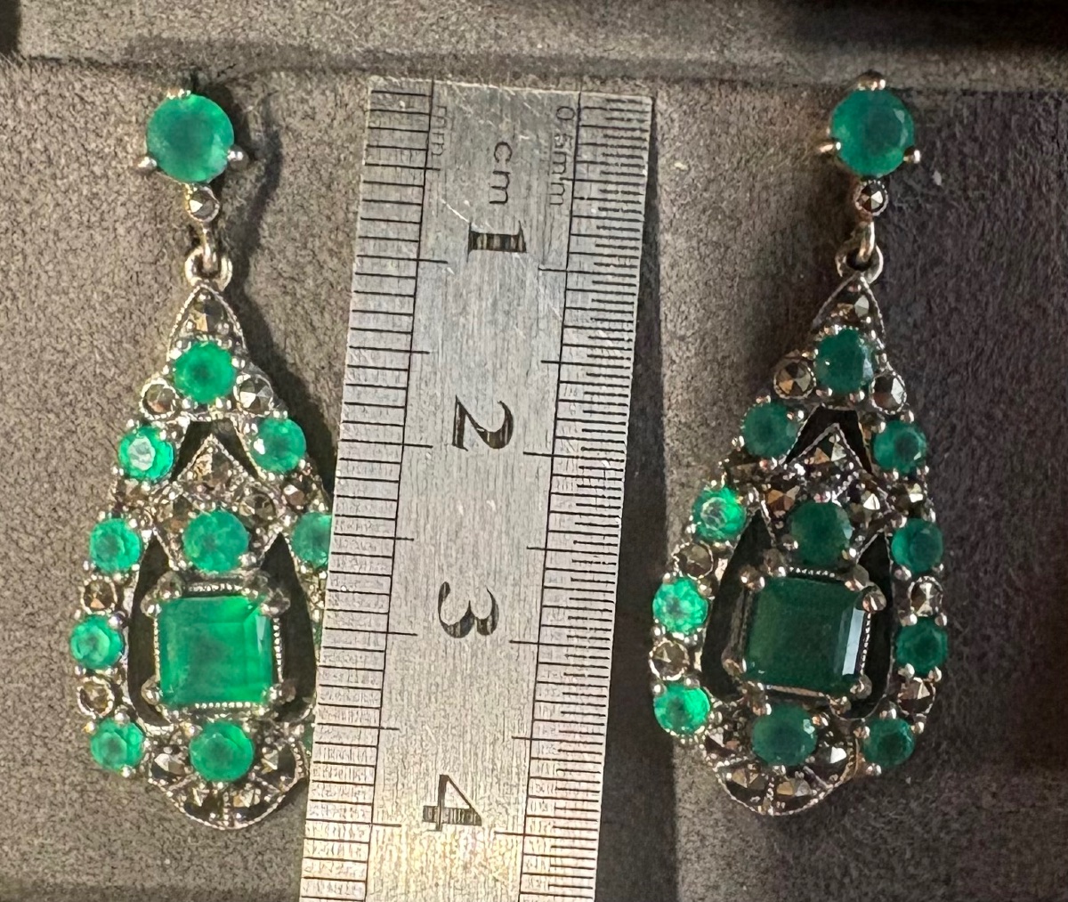 Boucles d oreilles argent Agathe vertes-photo-4