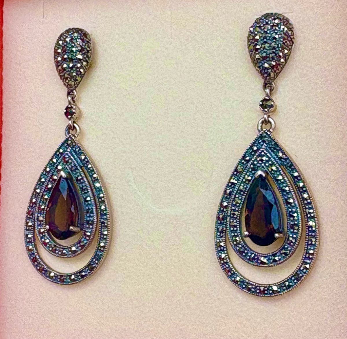 Smoky Quartz Silver Earrings -photo-2