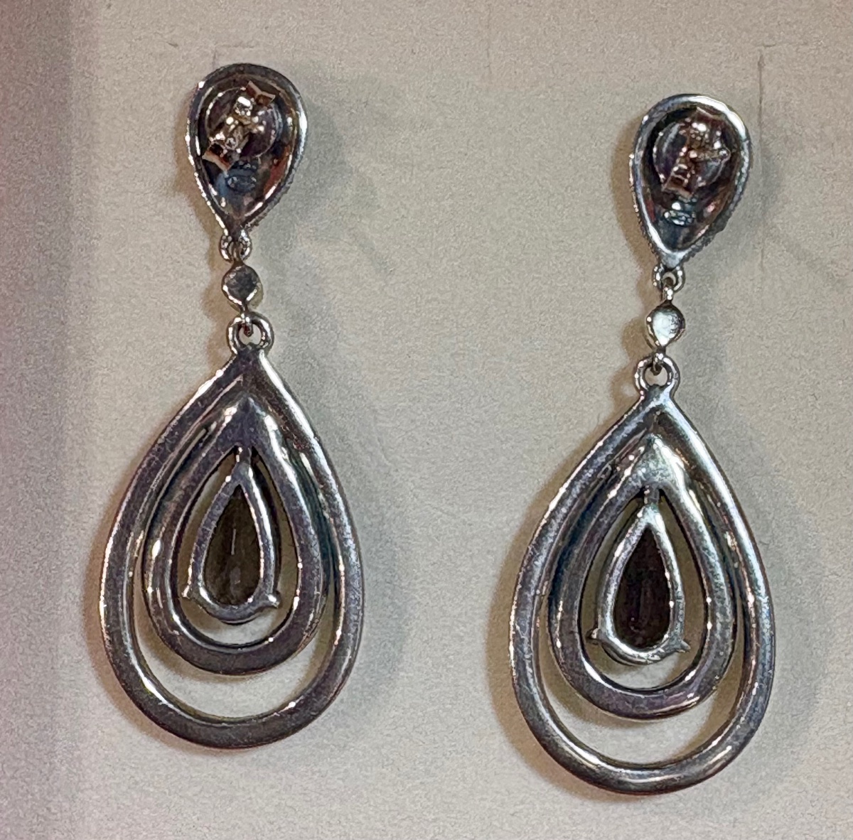Smoky Quartz Silver Earrings -photo-3