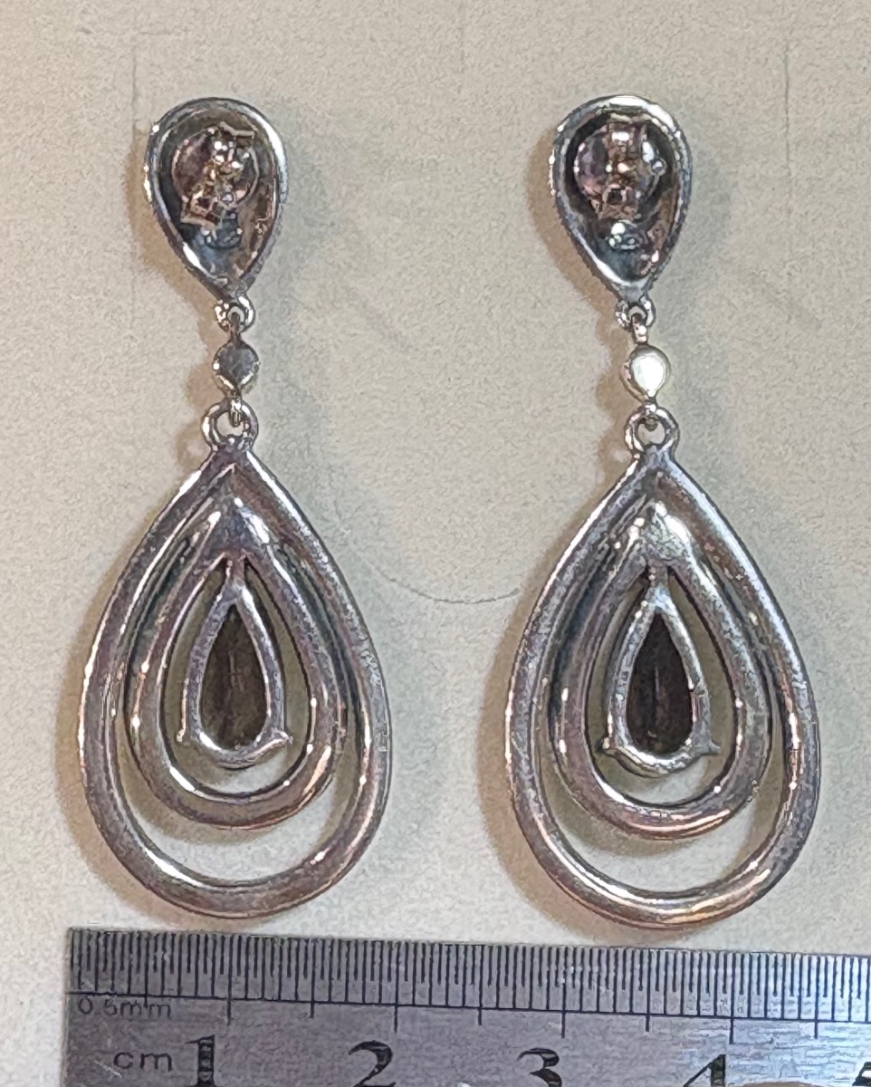 Smoky Quartz Silver Earrings -photo-4
