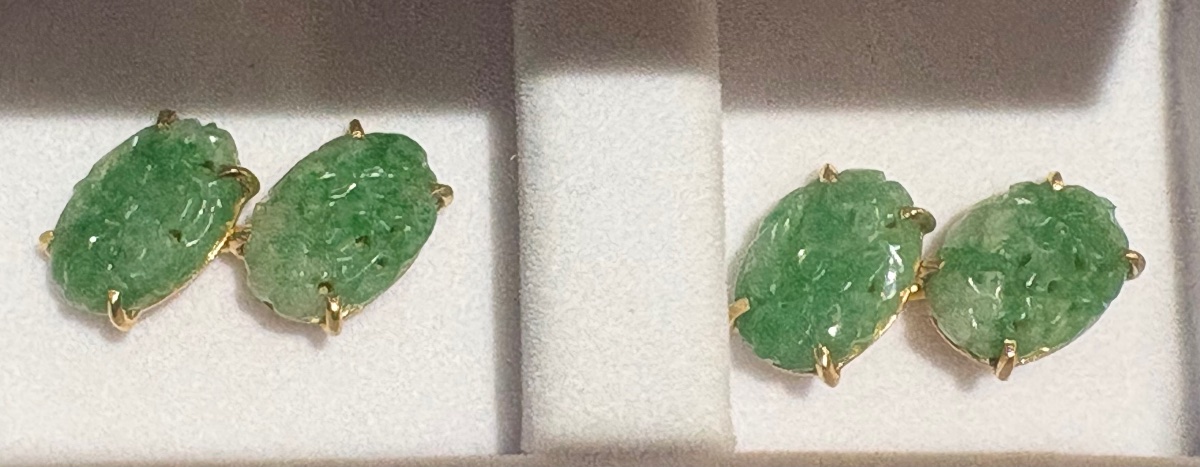 Boutons de manchettes or et jade-photo-4