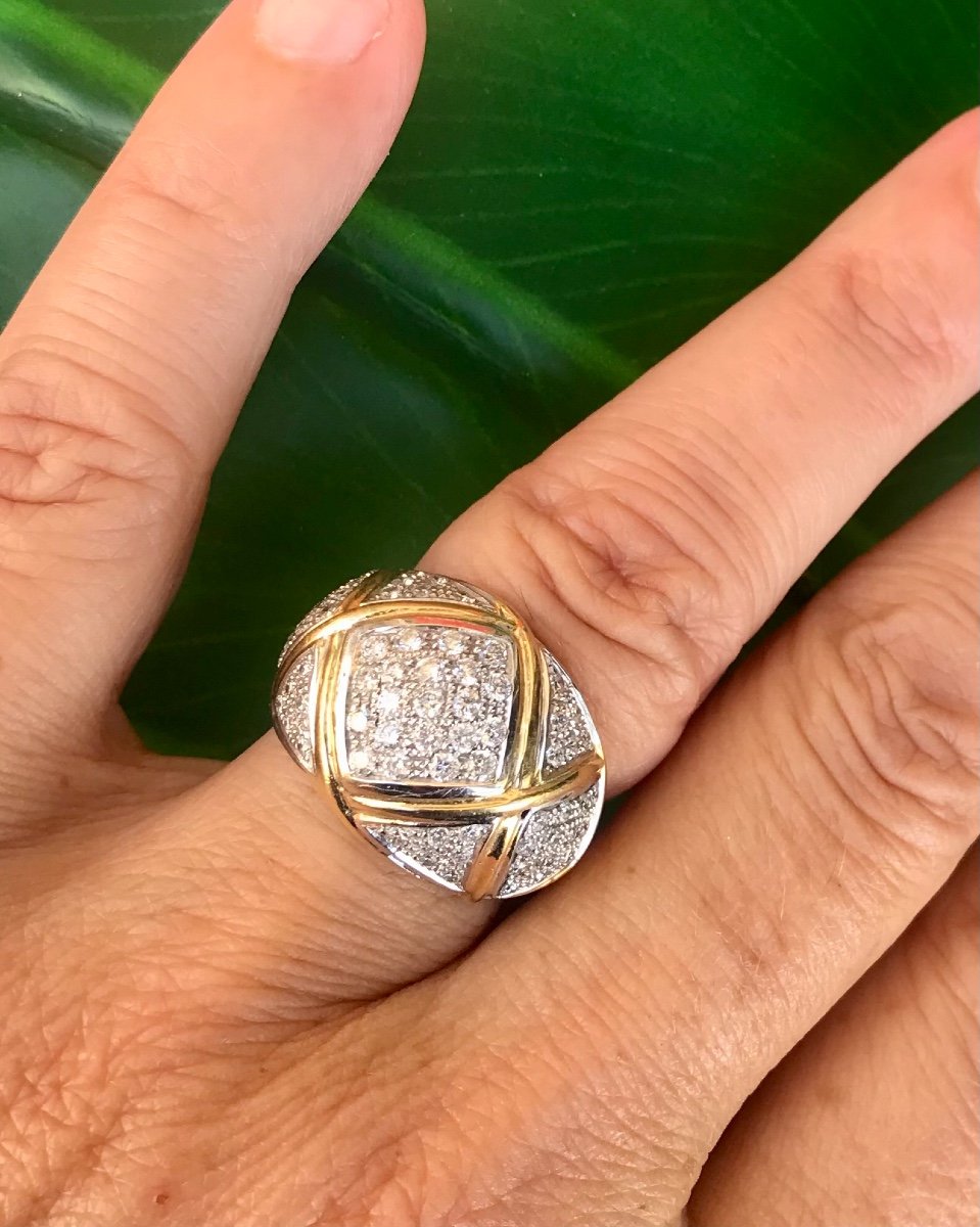 Bague Or 18ct Diamants-photo-4