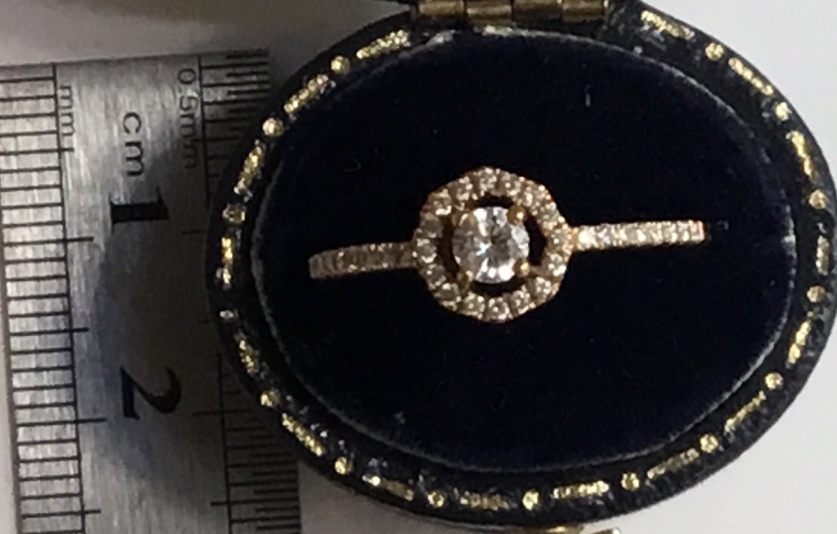 Pink Gold Ring 28 Ct Diamonds -photo-4
