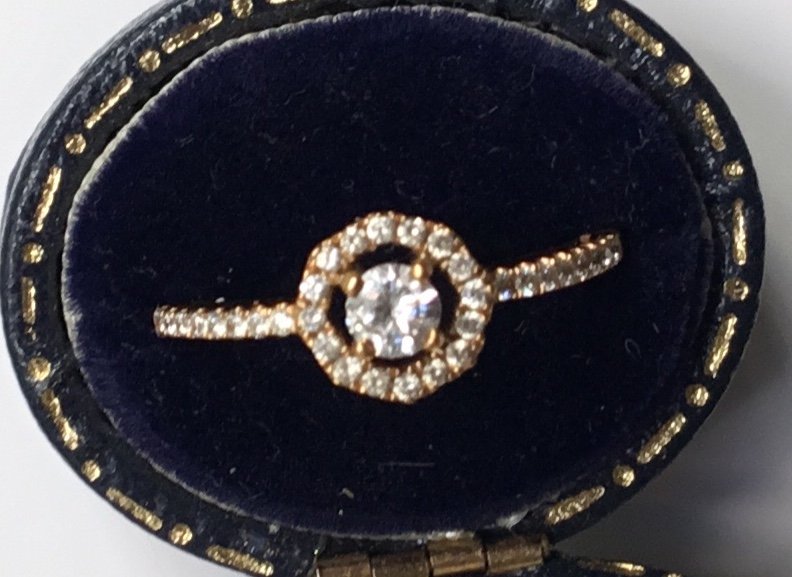 Pink Gold Ring 28 Ct Diamonds 