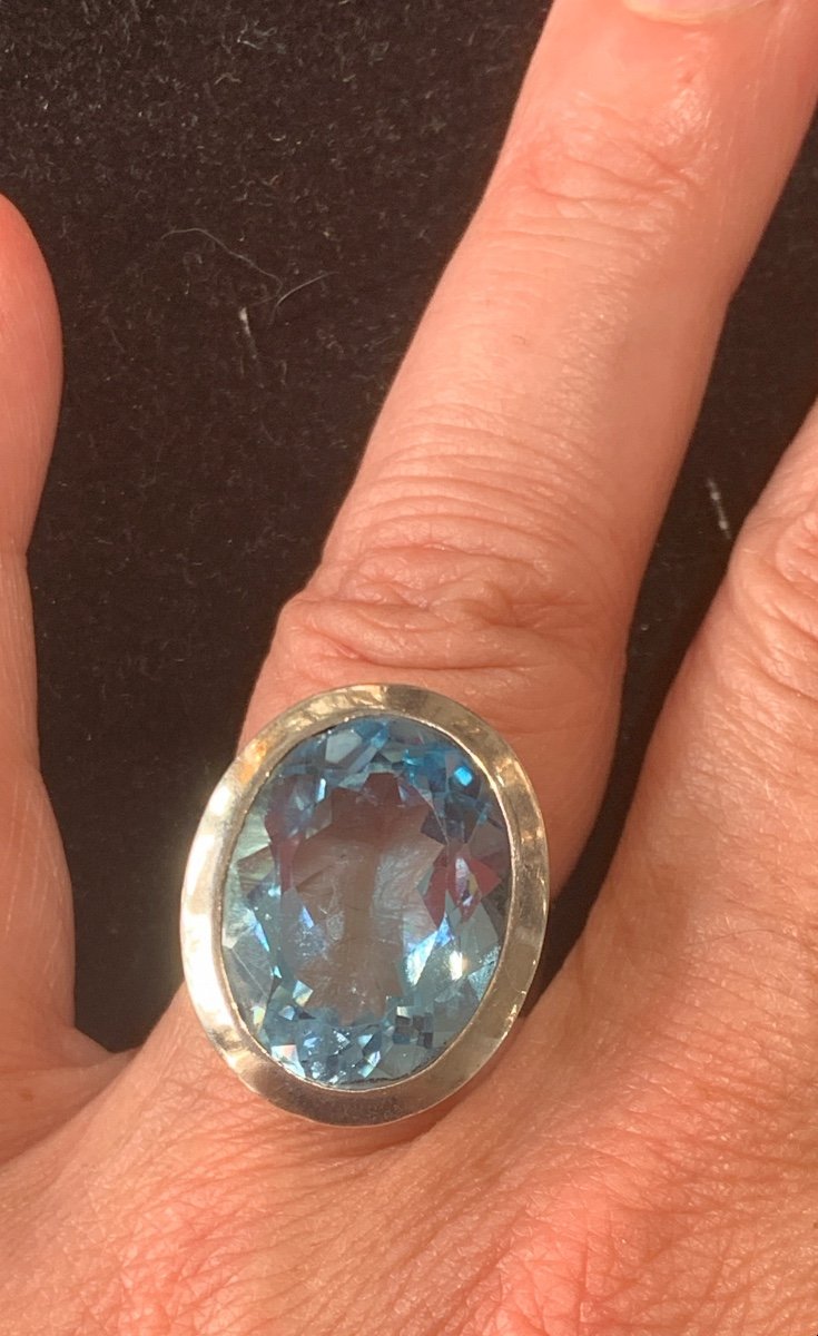 Bague Argent Topaze Bleue -photo-1