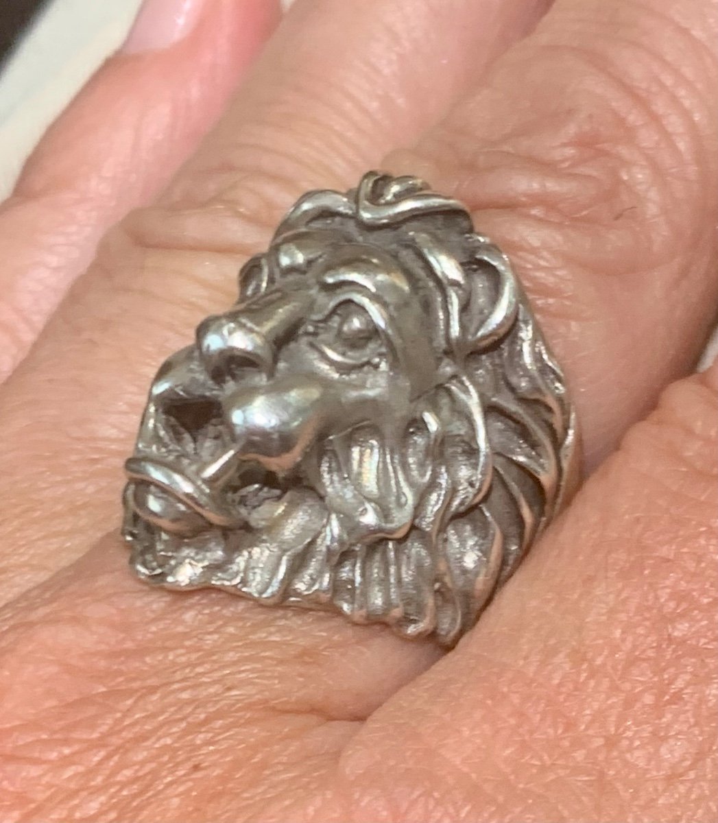 Bague Lion En  Argent -photo-2