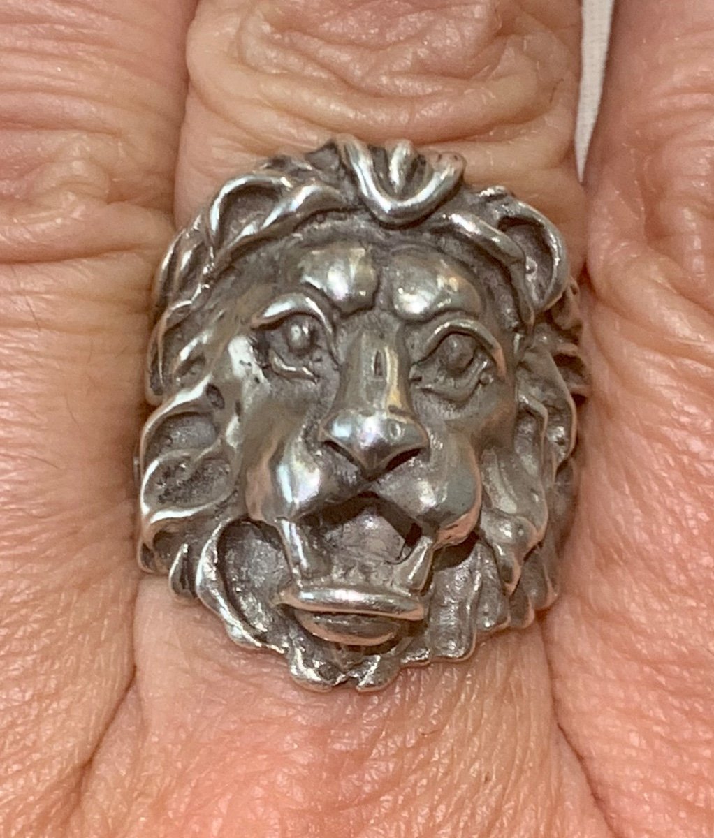 Bague Lion En  Argent 