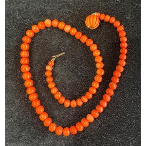 Collier corail fermoir or corail 
