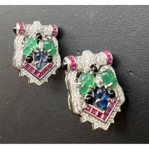 Boucles d’oreilles «  tuttifrutti » argent 