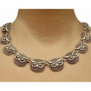 Collier argent hiboux 