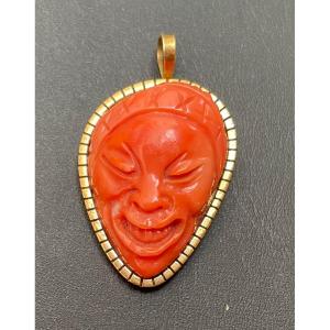 Pendentif Or 18ct Corail 