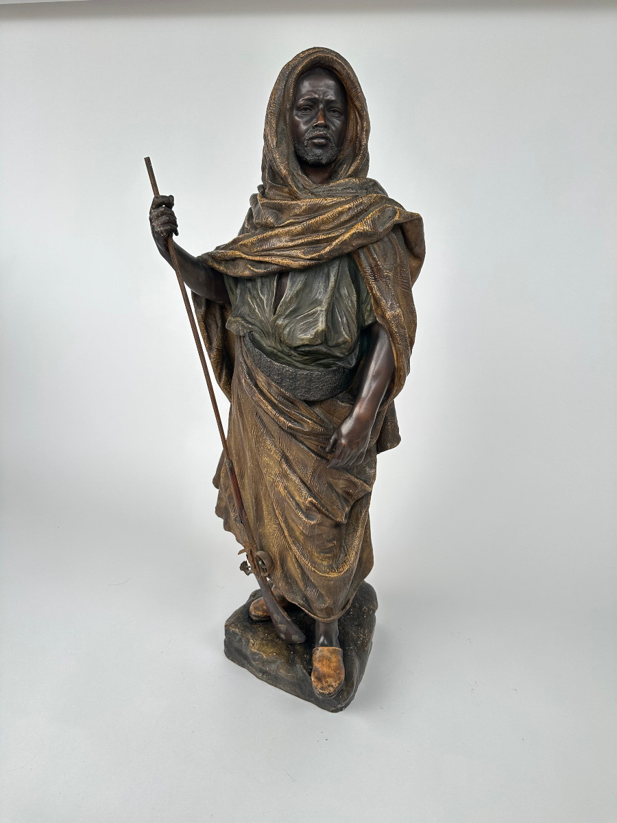 Statue By Friedrich Goldscheider (1845-1897) The Palace Guard-photo-3