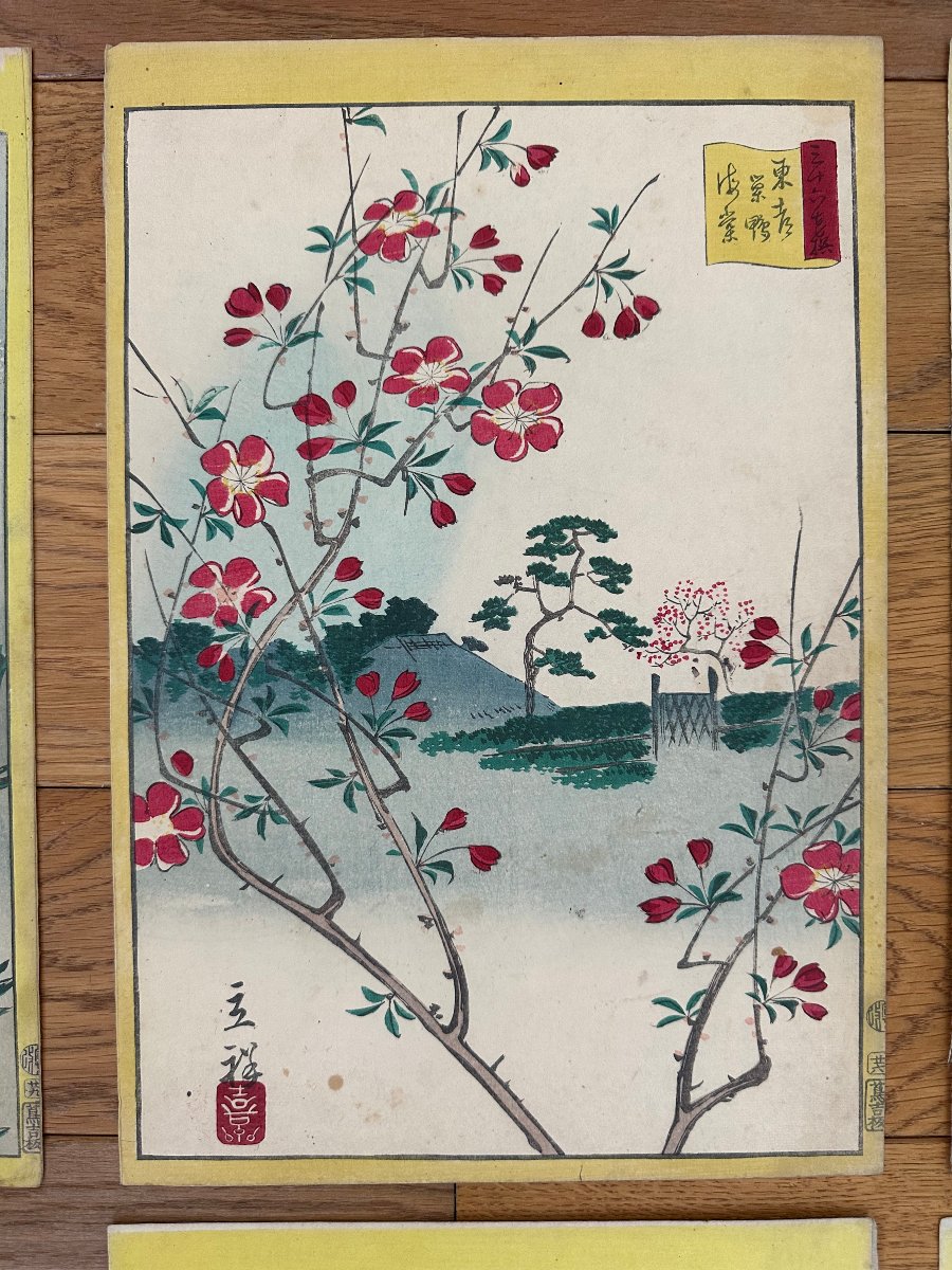 Utagawa Hiroshige Ii, 7 Prints Of Flowers, Plants, And Landscapes-photo-4